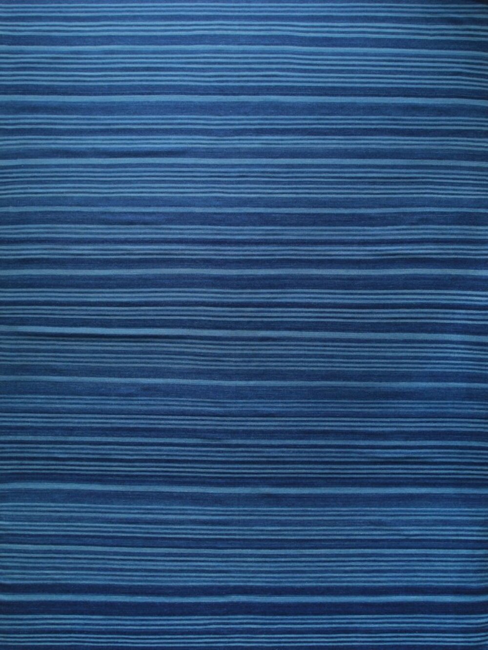 Blue Flatweave Wool Area Rug 4' x 6' Handmade Modern Accent Rug
